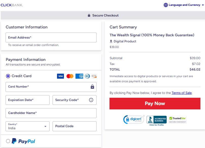 the-wealth-signal order page